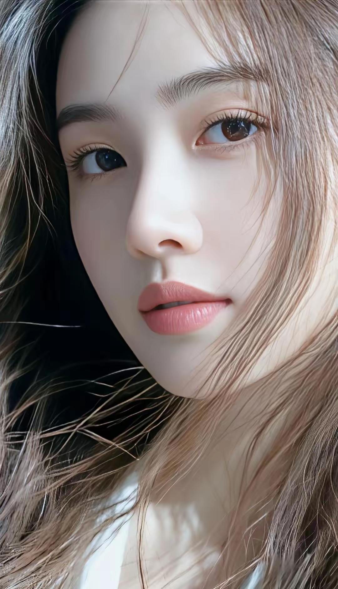 温柔眼神，自然妆容，清新自然美🍀🌈🌈