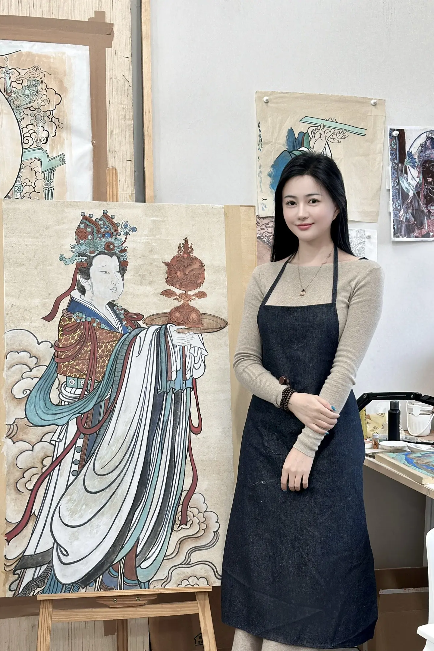 《奉香玉女图》——取自永乐宫三清殿壁画《朝元图》