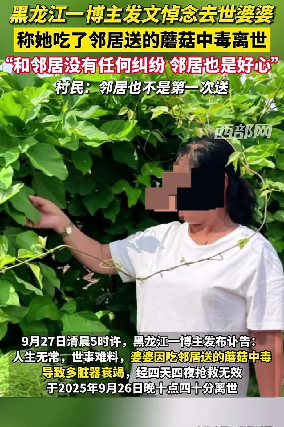 太意外了！
    黑龙江一位博主发文悼念去世的婆婆，人生无常事，世难料婆婆刚因