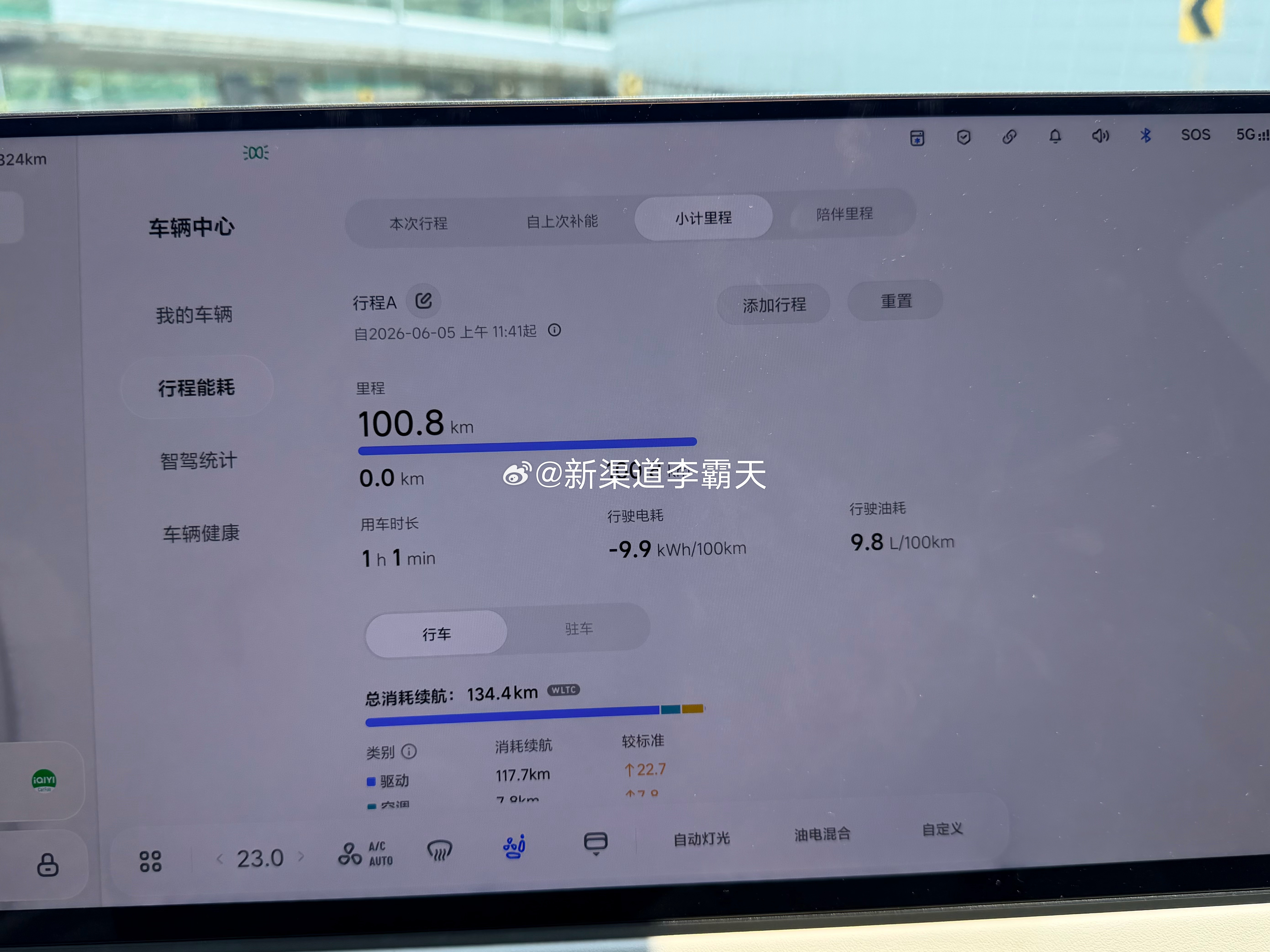 理想 L9 Livis 馈电油耗实测～大约6.8升/百公里（按1L油发3.3度电