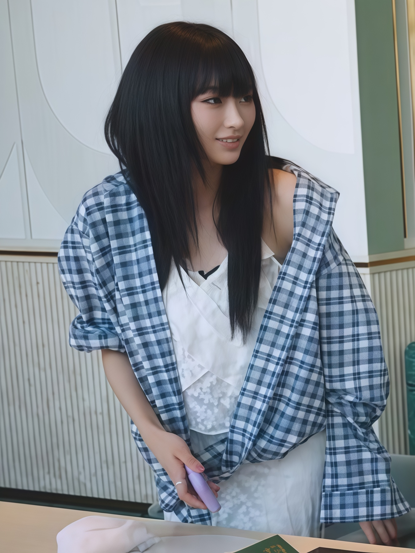 aespa Giselle上身IRO SS26荷叶边不规则Total Look，