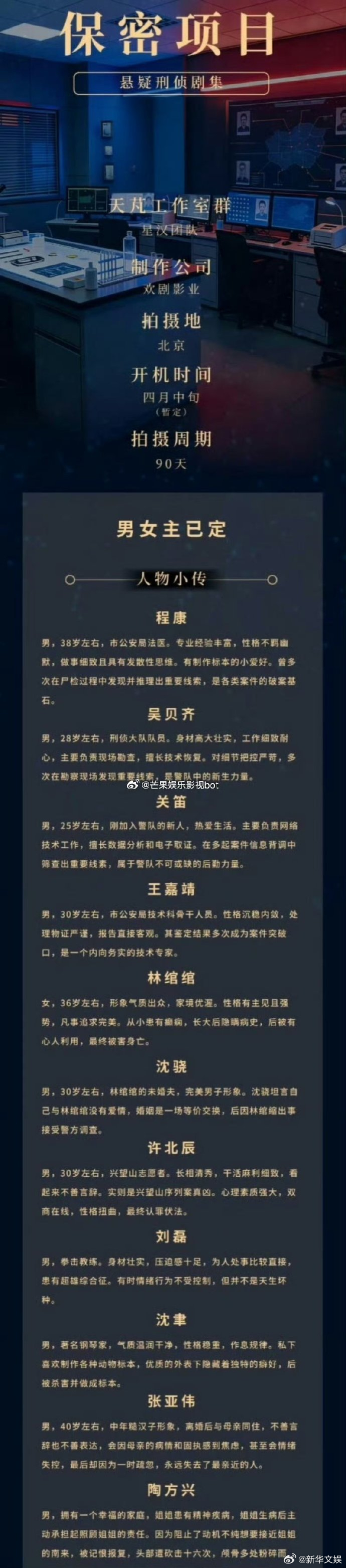 【每日组讯】骨语3骨语3开机 电视剧《骨语3》发布组讯，《骨语3》延续特案组破案