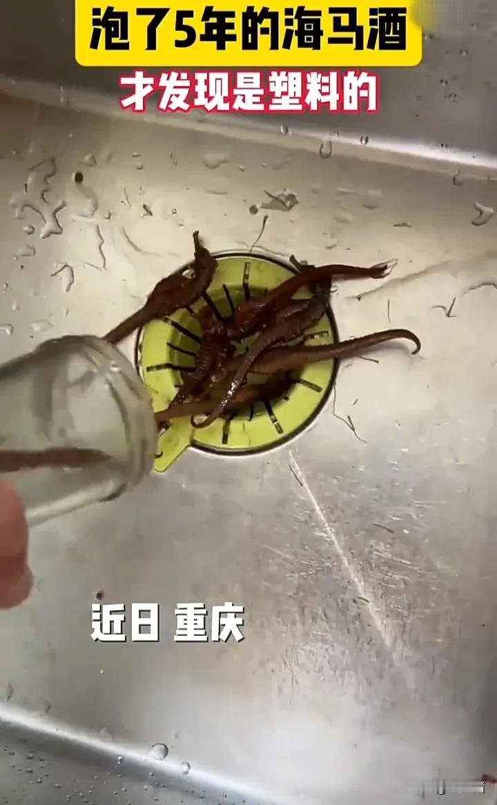 太倒霉了！近日，重庆一名男子发视频称，自己五年前买了一些海马，用来泡海马酒，没想