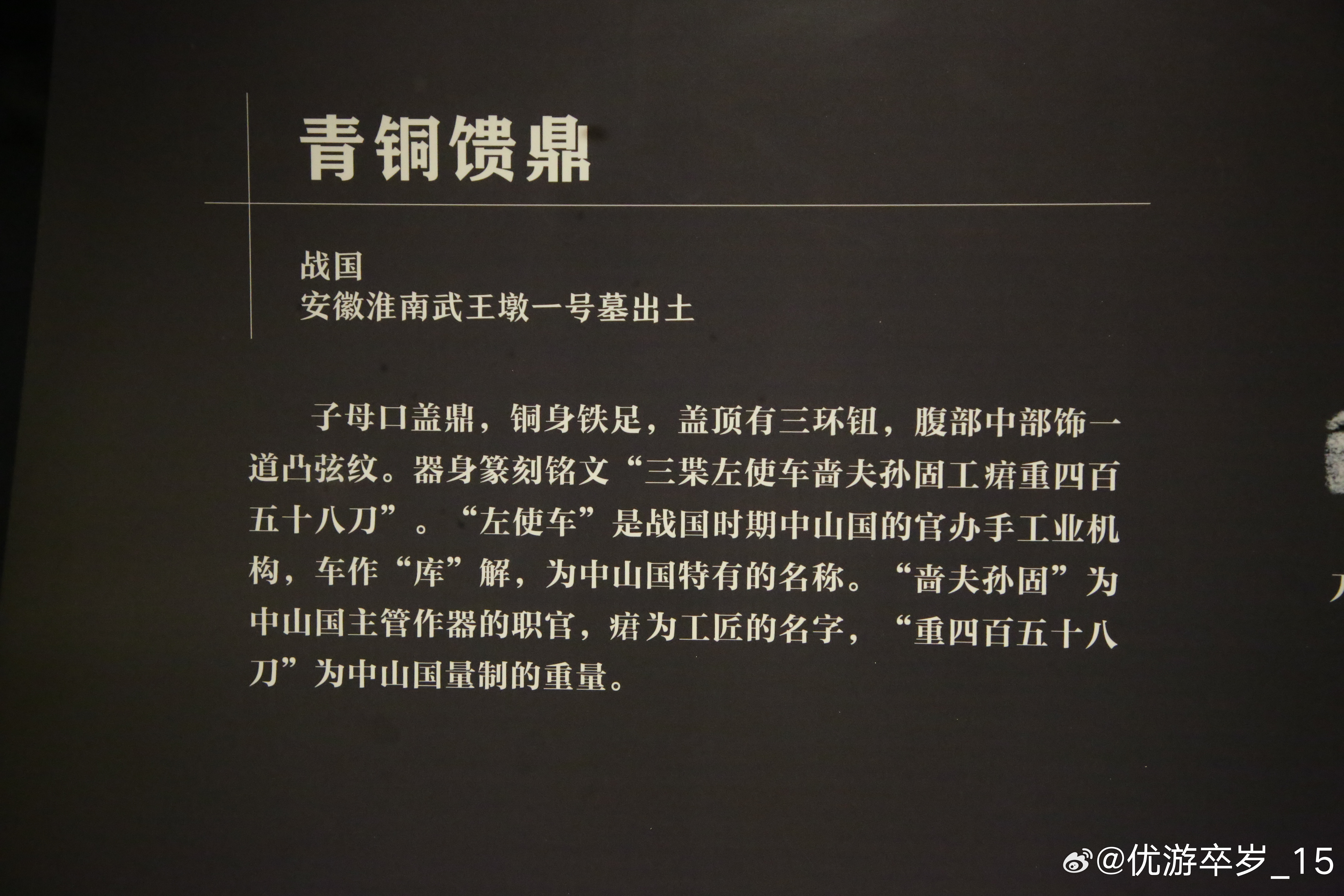 我的2026 【遇见考烈王-安徽淮南武王墩一号墓考古成果展】青铜馈鼎·战国安徽淮