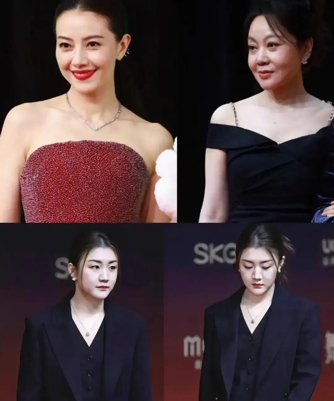 高圆圆闫妮昨晚把红毯当春晚，一个露肩长裙拖地三米，一个亮片深V闪到摄影师喊救命。