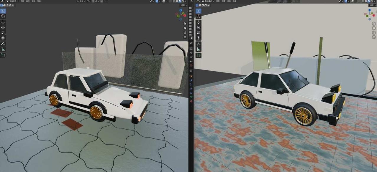 GPT-6 Astra VS GPT 5.6 Sol 小车AE86建模
图1左边