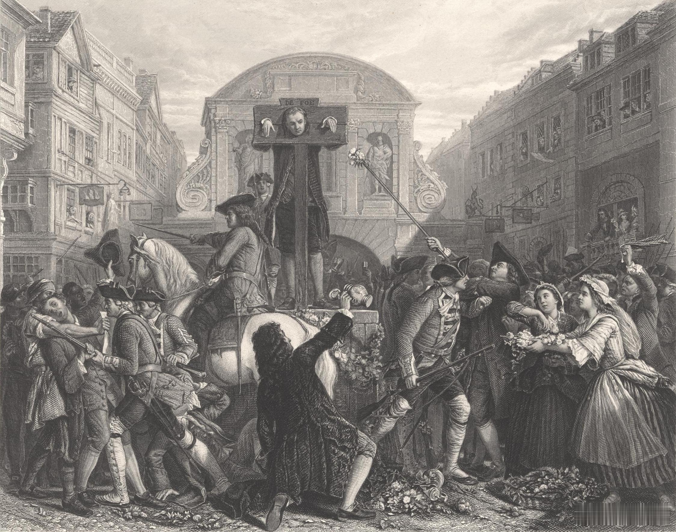 英國作家丹尼爾·笛福（Daniel Defoe）因撰寫諷刺托利黨迫害非國教徒的文