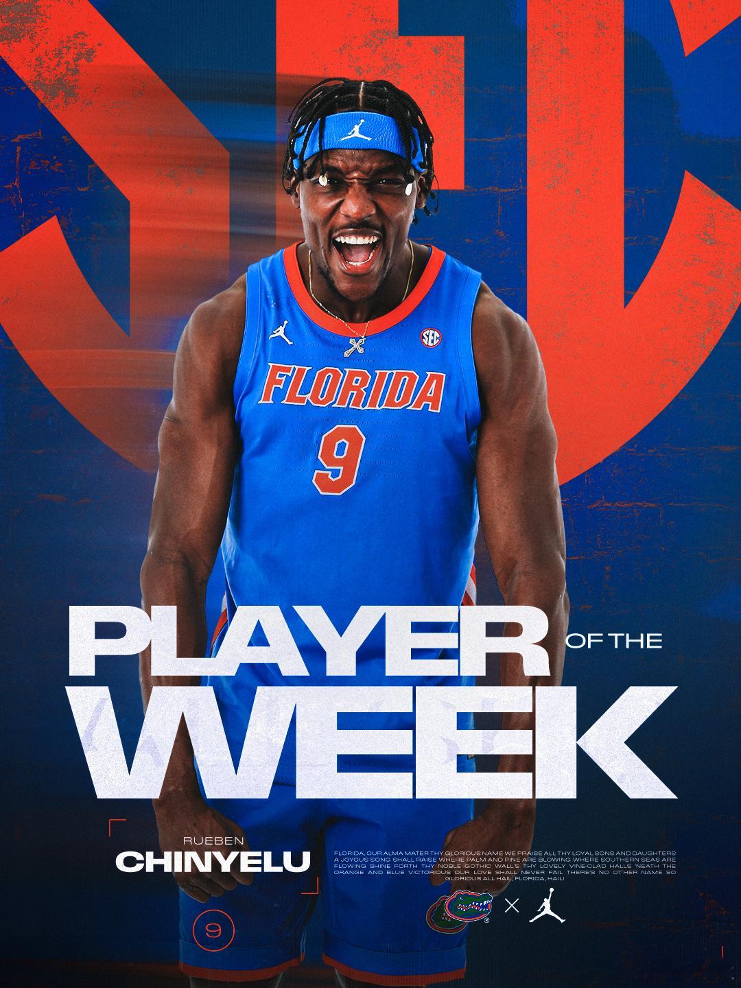 SEC联盟第11周表现奖（2025-2026赛季）。NCAA男篮 最佳球员：Ru