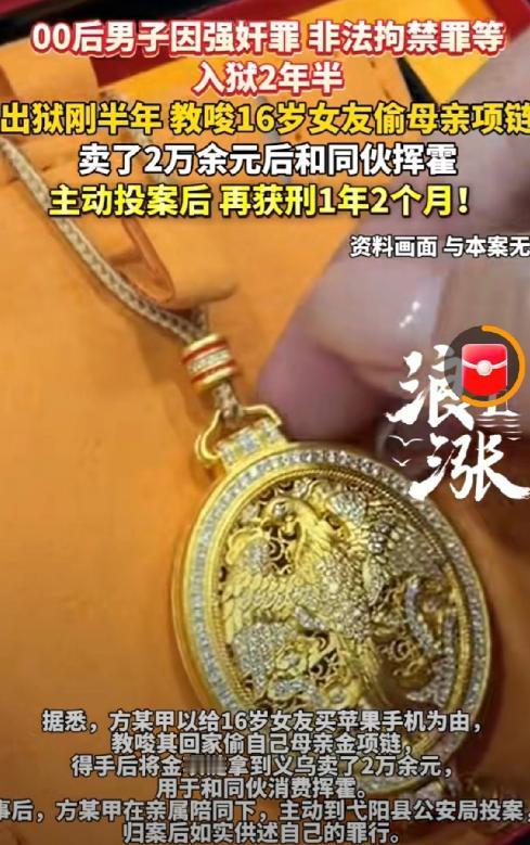 江西，00后小伙刚因强奸罪出狱半年，就又进去了！原来，他要为16岁小女友购买最新