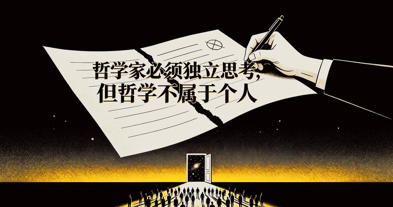 哲学家必须独立思考，但哲学不属于个人！

很多人热衷于把哲学挂在嘴边，可终其一生