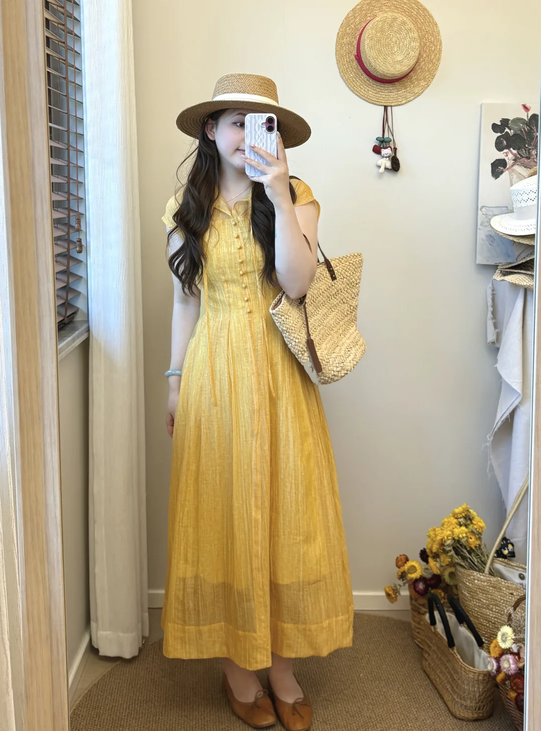 💛显白的黄裙子～