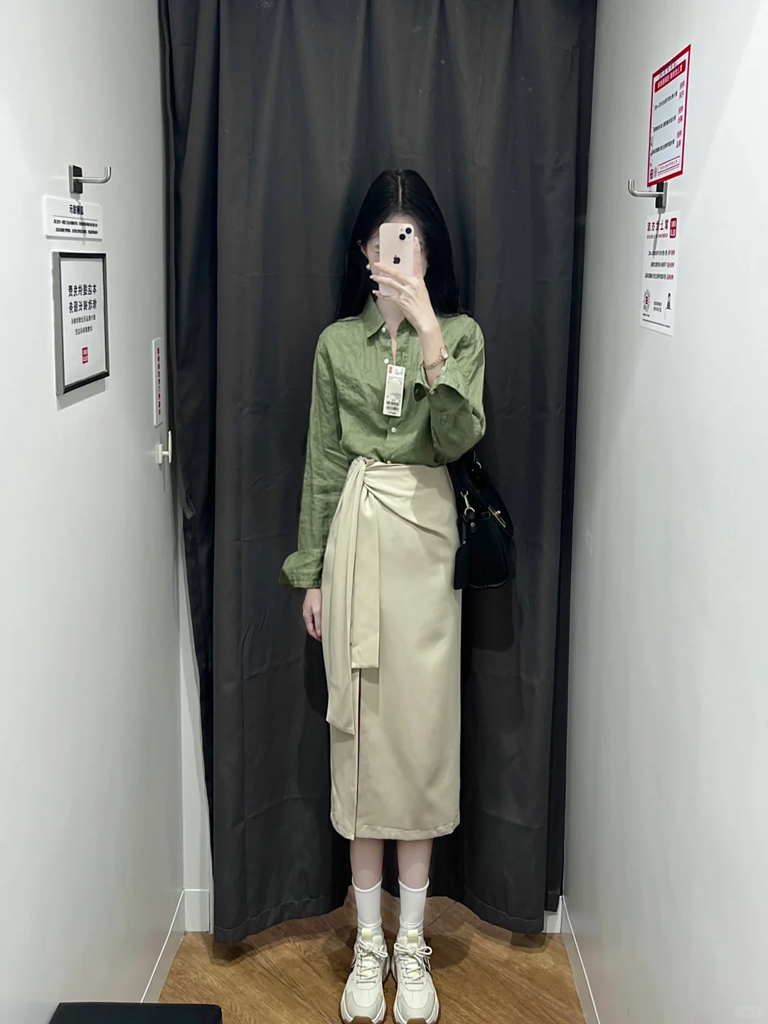 优衣库超春天的拉夫劳伦??🥑79绑带裙好显瘦好温柔～
