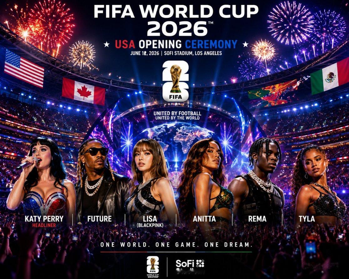 世界杯世界杯赛程  世界杯开幕式美国这边的表演嘉宾，这阵容确实夯爆了！ 