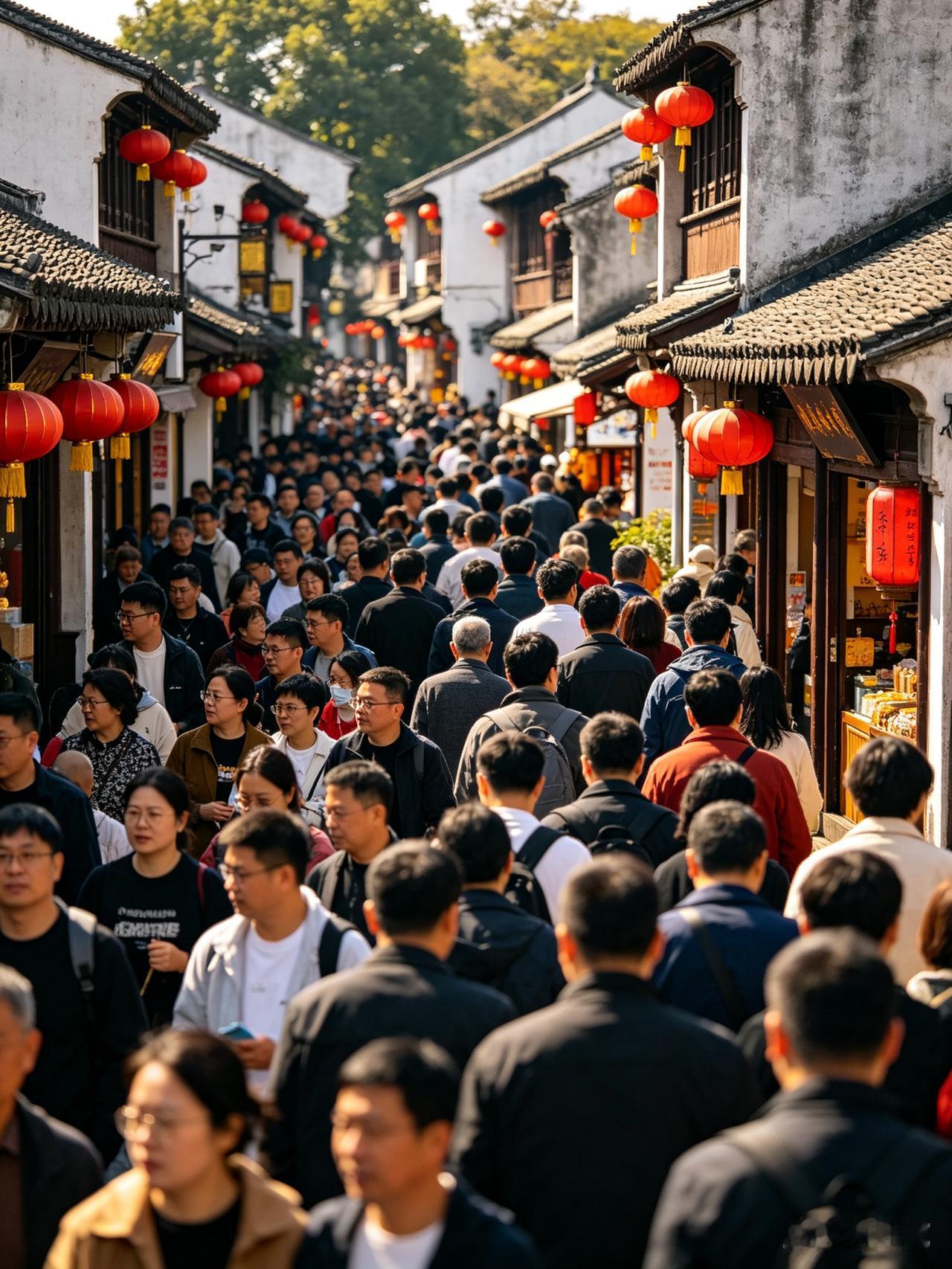 国庆出门逛了一圈，在景区入口足足排了近四十分钟的队，就连街边的糖水铺都坐满了举着