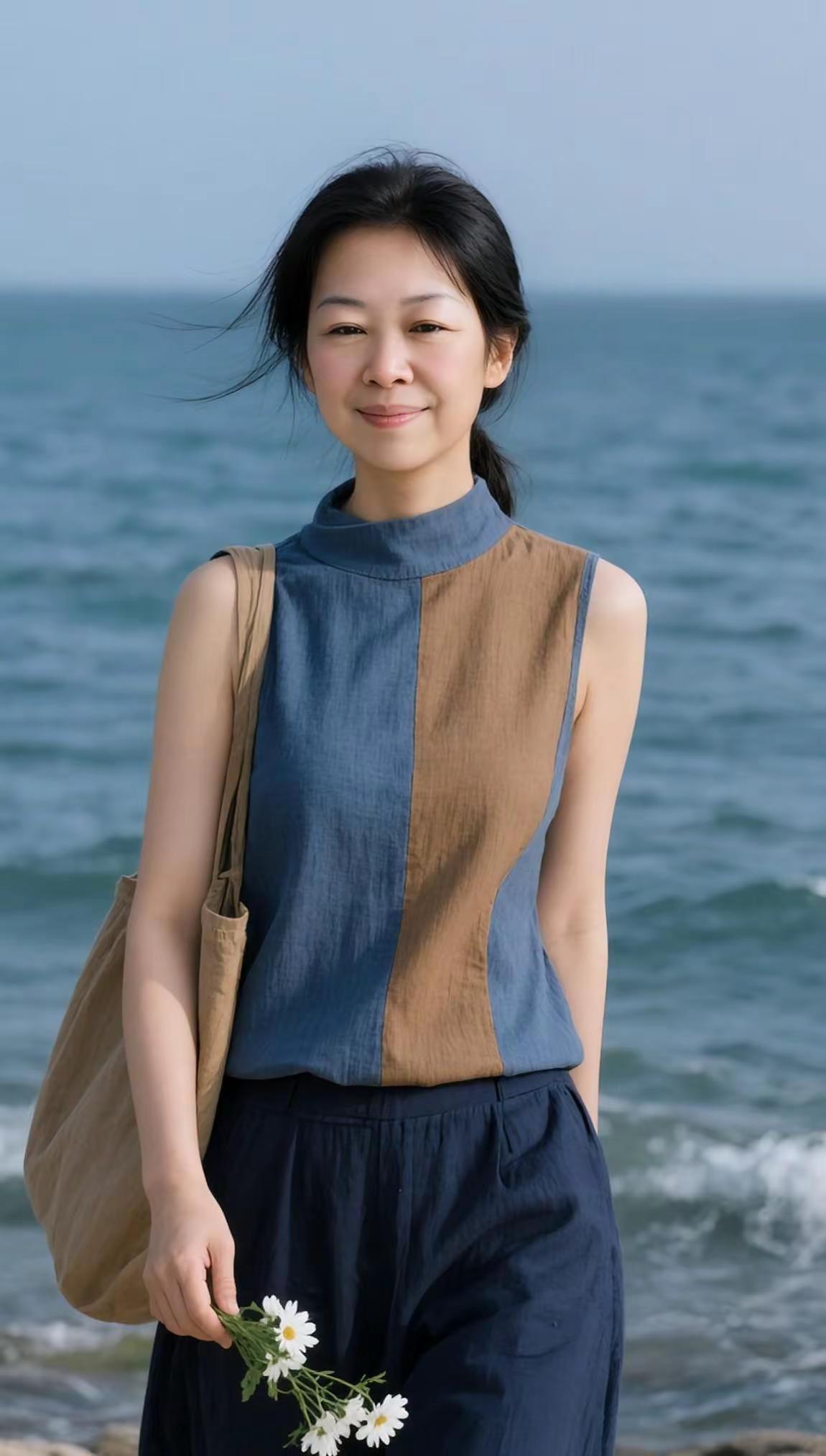 大自然可以治愈你。AI海边胶片质感写真