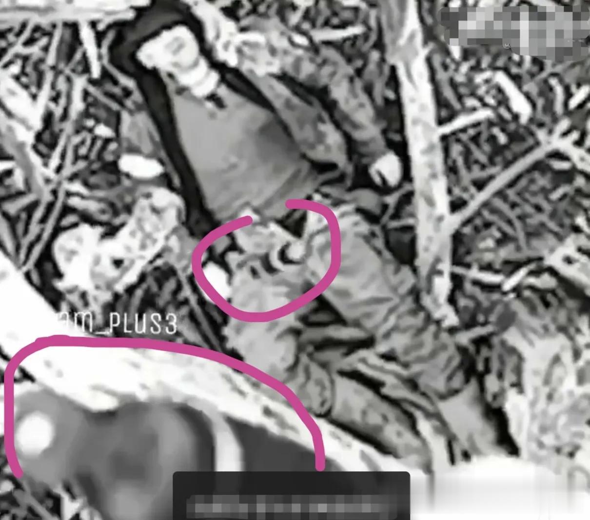 乌军又不干人事，
图12，最新曝光的乌人发的画面，使用无人机投弹补刀一名倒地的俄