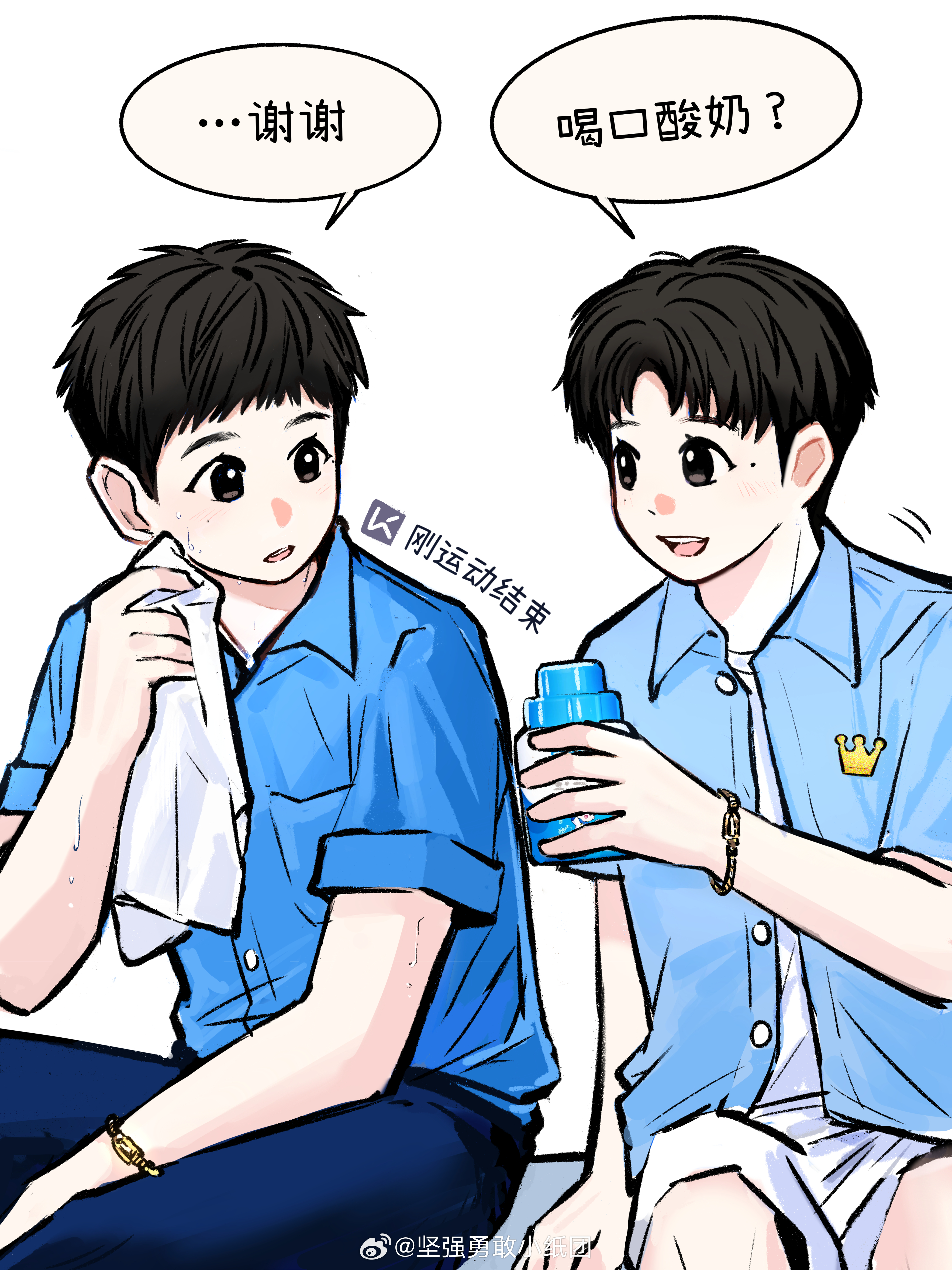 孙颖莎 🏓一个蓝衫儿怎么还穿出两种感觉了…新造型和小酸奶有点像，干部的休闲利落