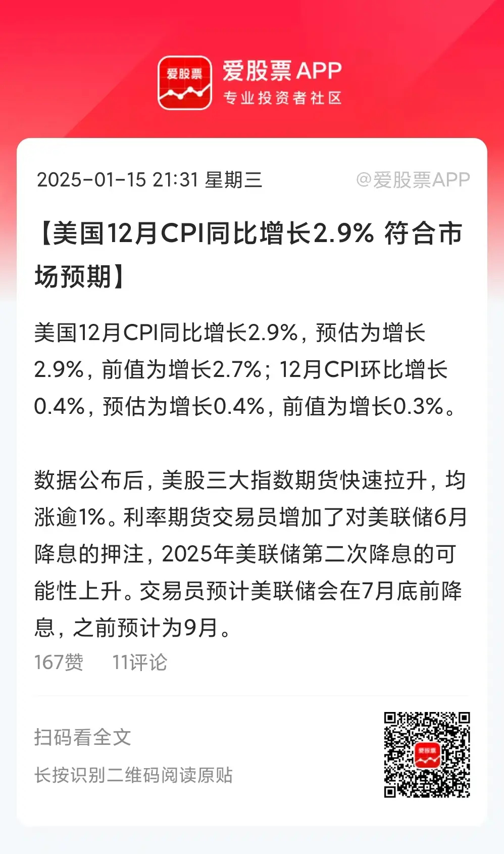 老美前几天非农大超预期，今天CPI又符合预期，数据就是这么随意。消息一出，美元指