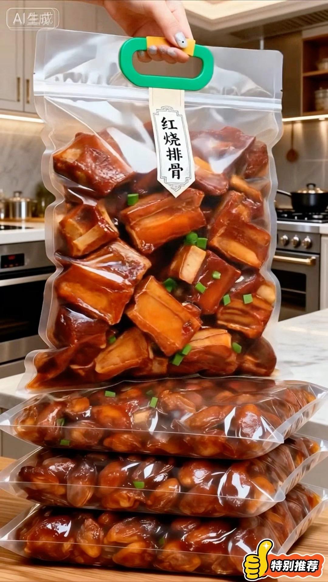 谁懂啊！这个红烧排骨的口感太顶了肥瘦相间一点不腻，轻轻一抿肉就化了酱汁...