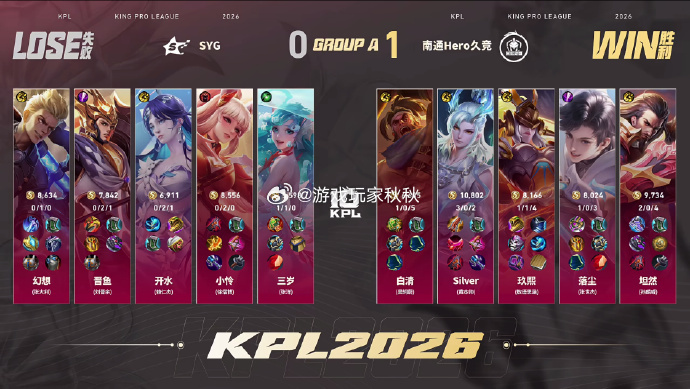 Hero对战SYG在双方对战的第一小局，Hero1:0SYG终结本局比赛，先拿一