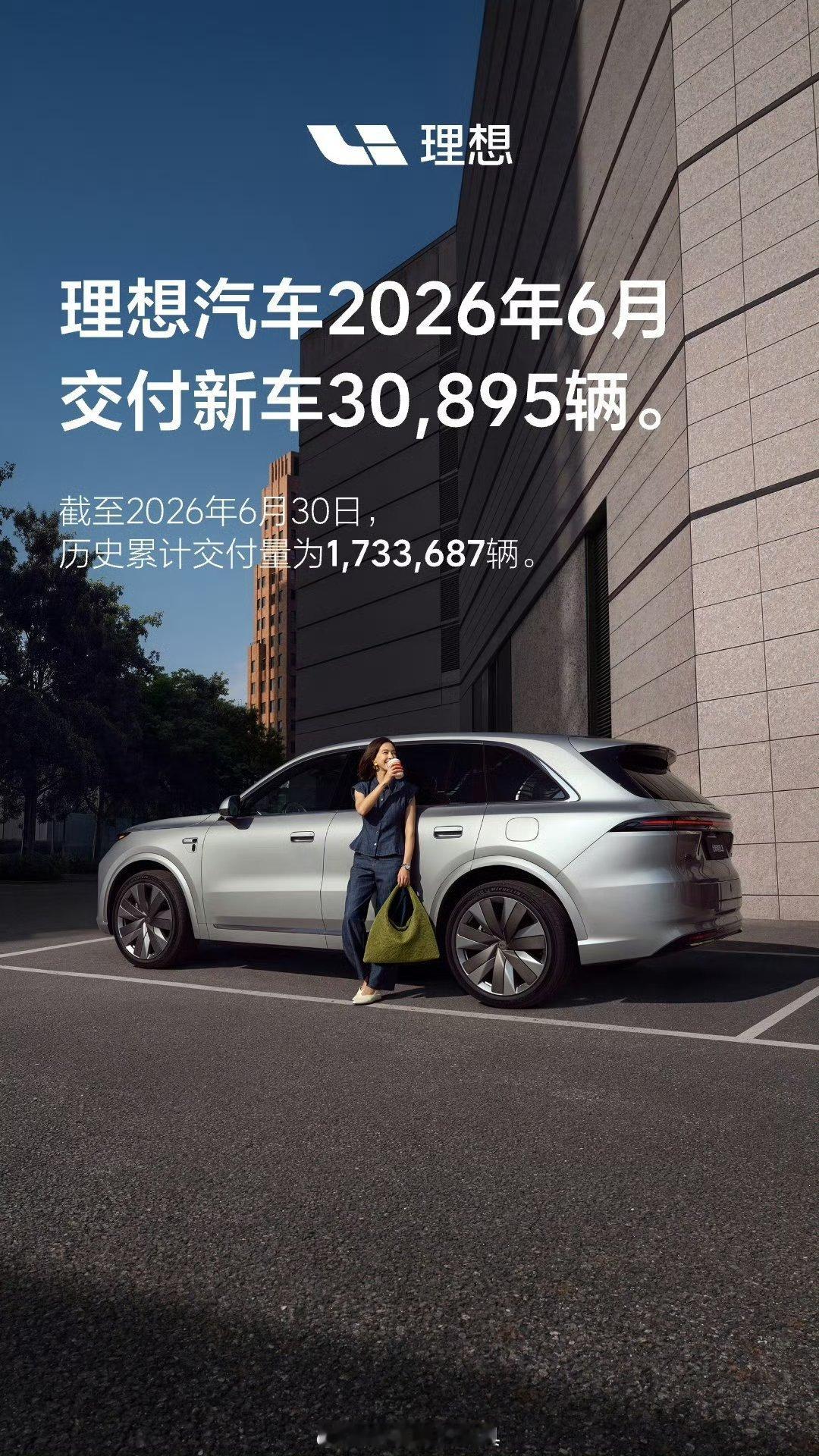 小米汽车6月交付超30000台；理想汽车6月交付新车30895辆。 