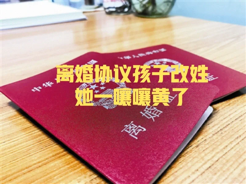 离婚协议孩子改姓，她一嚷嚷黄了！