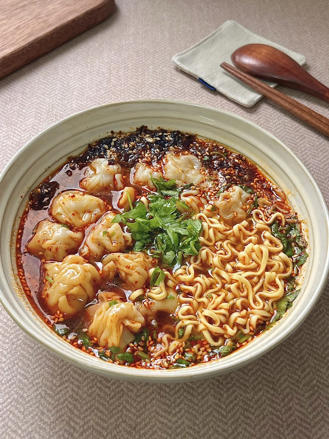 酸汤混沌面太太太好吃了❗️汤都喝完了🤤