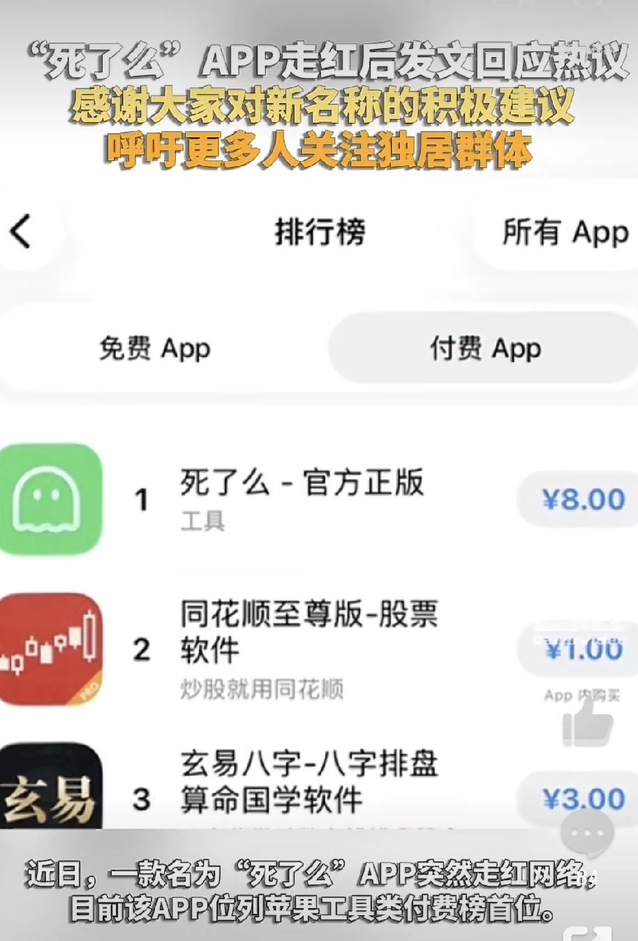 它不上热搜，我都不知道有这样的App 。怎么会有人为了抓眼球用这个的名字——死了