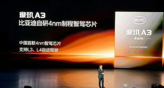 比亚迪发布中国首款4nm智驾芯片比亚迪发布4nm智驾芯片“璇玑A3” 】财联社5