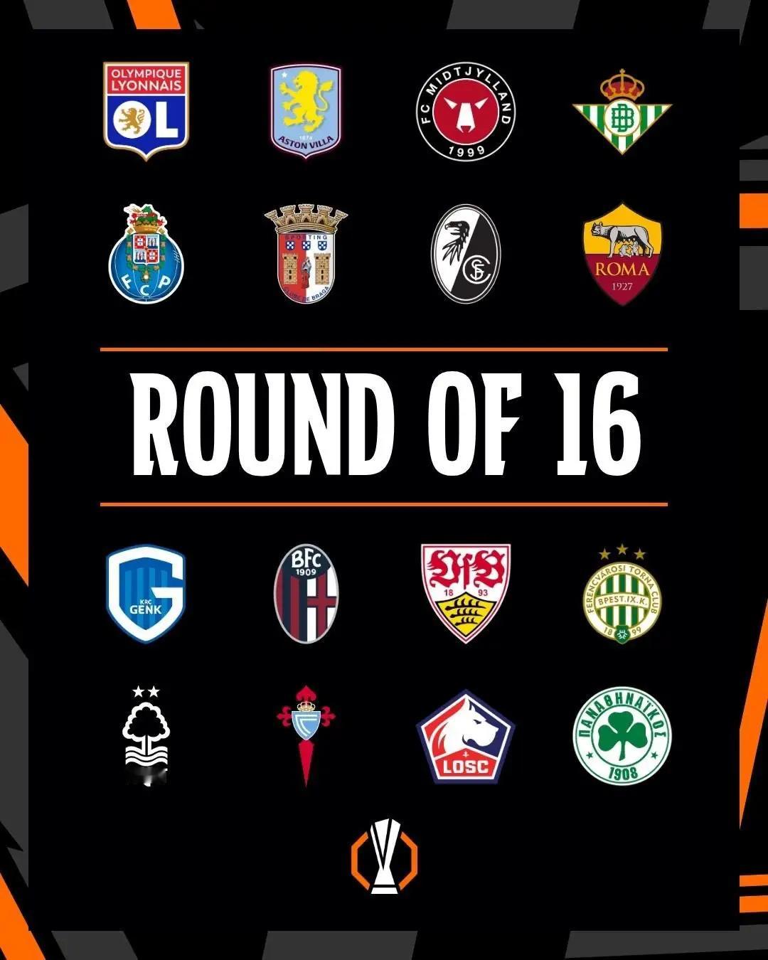 本赛季英超9队出战欧战三级赛事，9队全部晋级16强，展现第一联赛统治力！欧冠6队