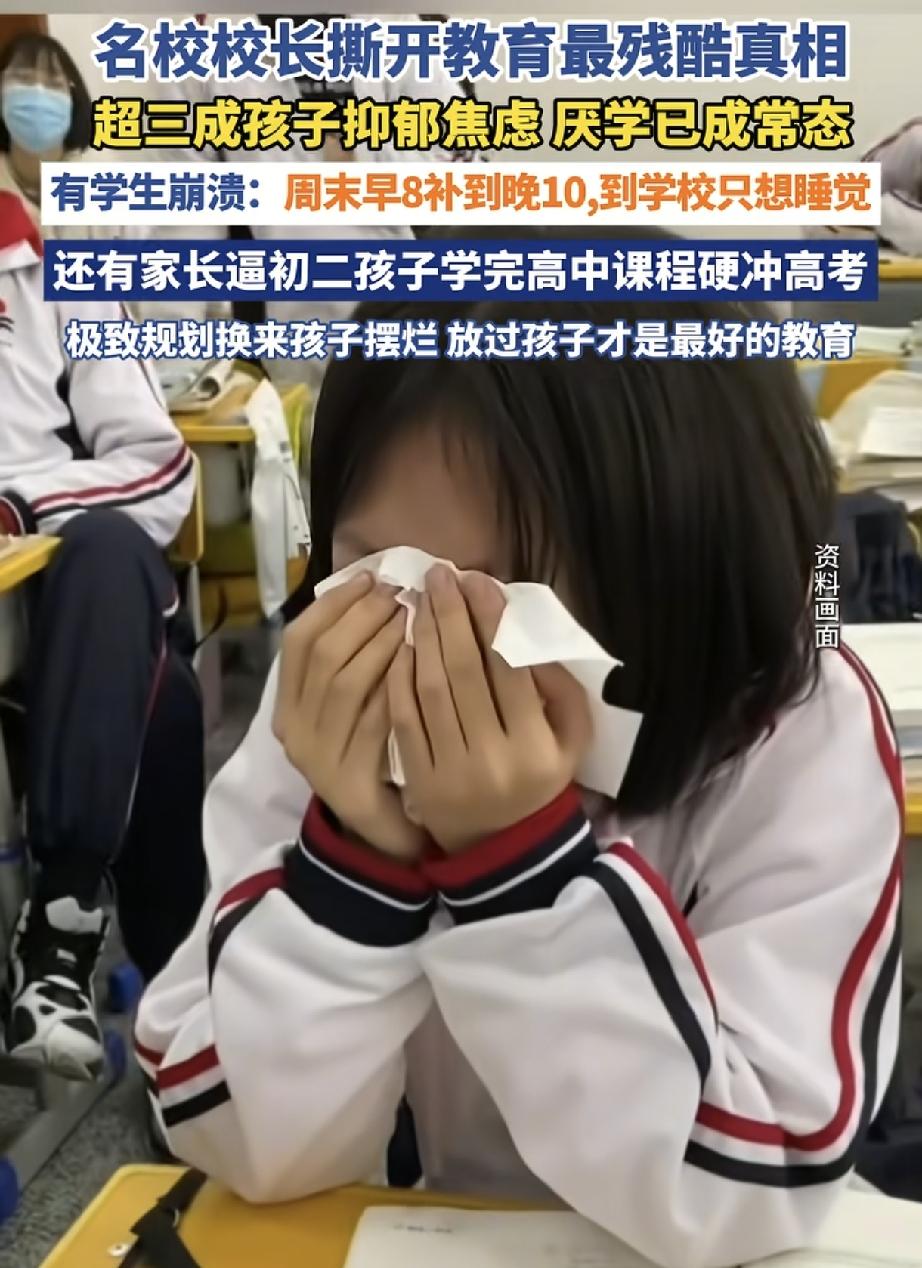 名校校长直言：中小学生厌学现象普遍存在，我们不能假装看不见
 
广东实验中学张先