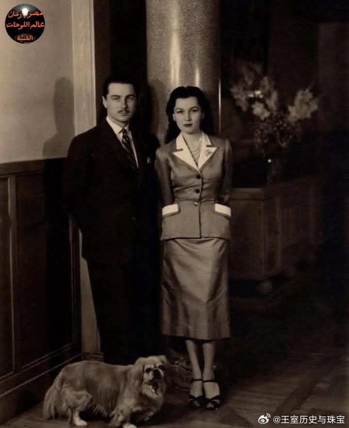 老照片 分享埃及公主（前伊朗王后）法兹娅与第二任丈夫伊斯梅尔·希林上校网页链接的