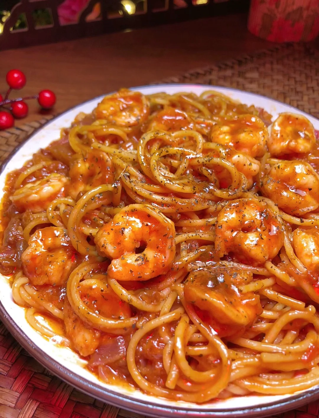 🔥秒杀西餐厅的番茄虾仁意面🍝好吃到舔盘❗️