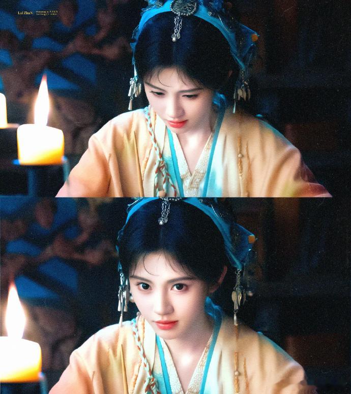 鞠婧祎阿黛发髻好有巧思鞠婧祎来战阿黛撞色古装  阿黛这几套造型各有韵味，发髻藏着