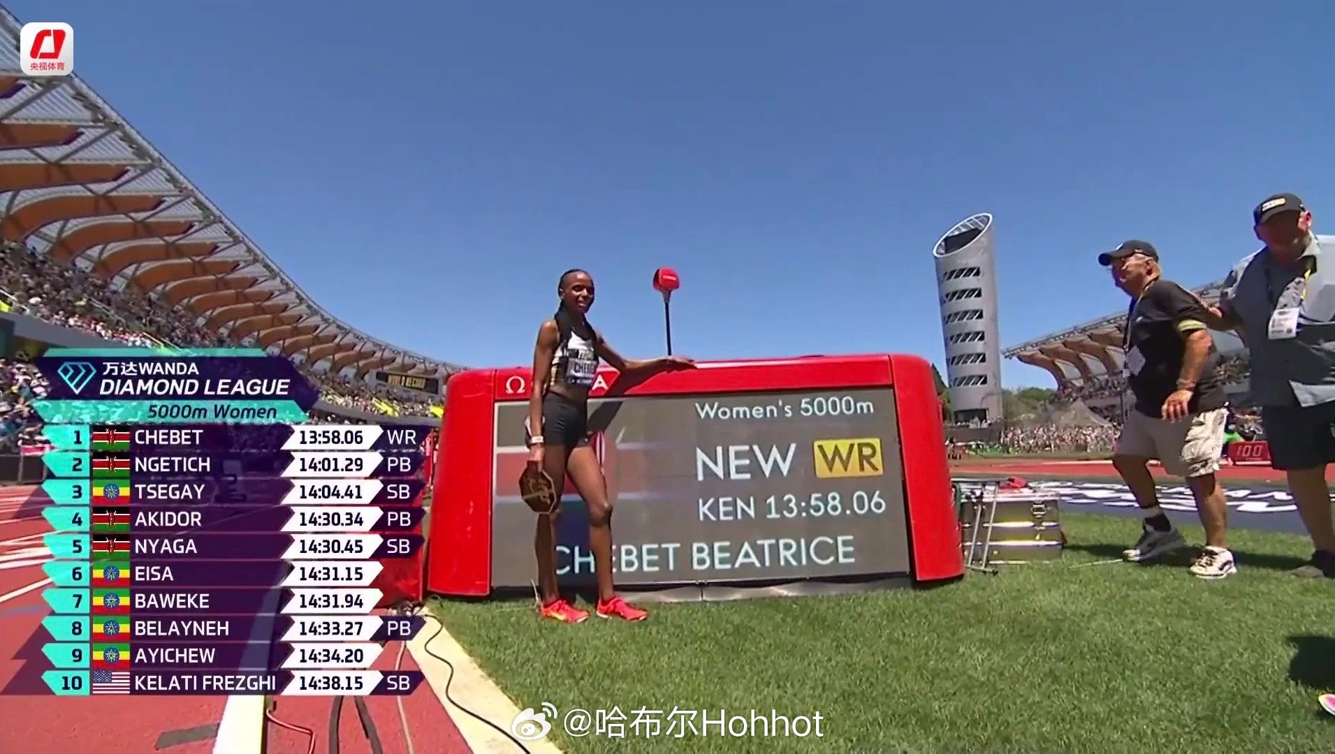 历史第一位女性，5000米打开14分大关！2025年世界田联钻石联赛 尤金站女子
