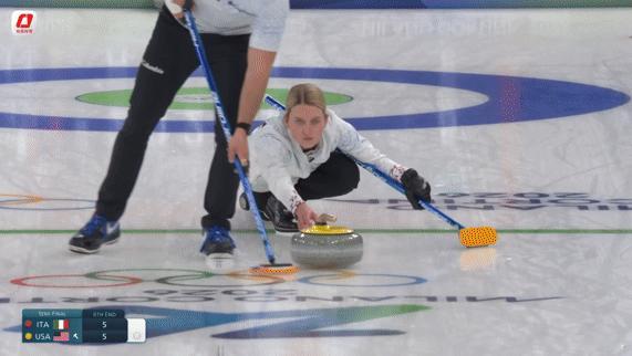 【奥运半决赛】美国7-5意大利（第六局结束）又是神壶 