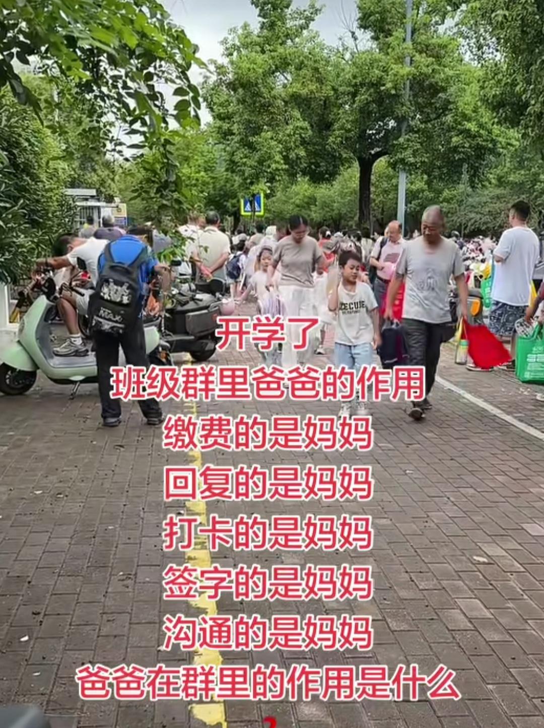 开学了，班级群里缴费、回复、打卡、签字、沟通，以及执勤、开家长会的都是妈妈，那么