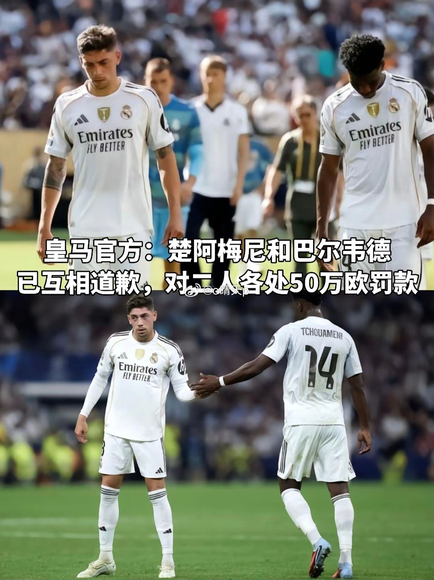 皇马正式公布队内冲突最终处罚结果针对巴尔韦德与琼阿梅尼训练场风波，俱乐部完成全部