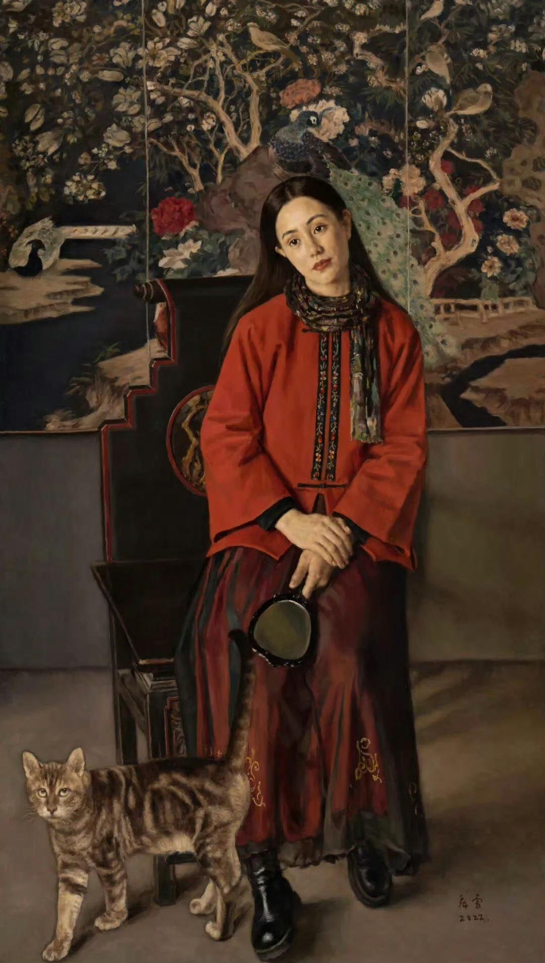 东方韵味与现代气息的完美融合，猫儿相伴，静谧优雅。