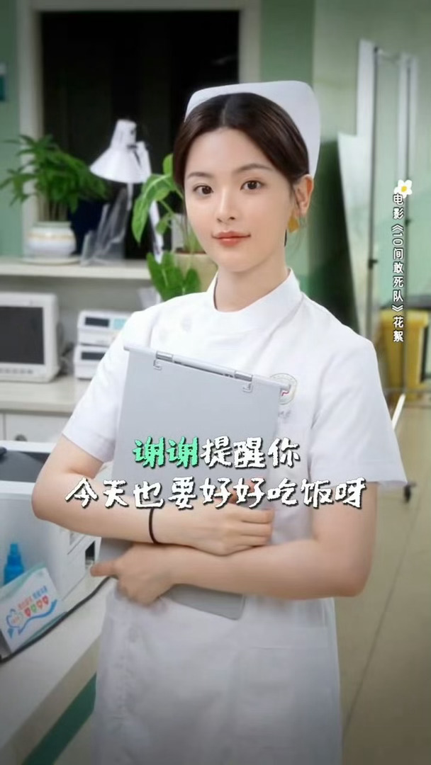 杨超越新片小护士造型护士小姐请问，我不小心摔倒了，需要你扶一下才能起来！杨超越这