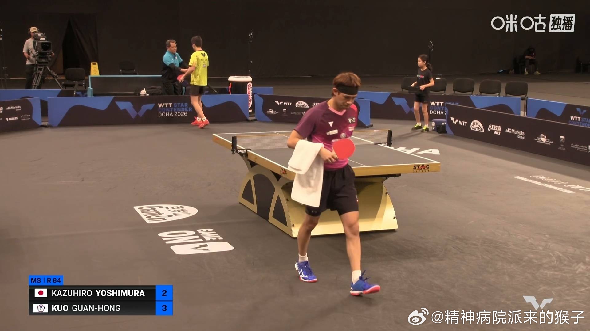 郭冠宏3比2吉村和弘（2，8，-9，-8，9）柳韩娜3比0梅谢芙（9，3，9）格