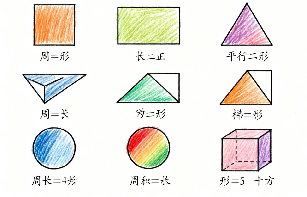 有了这个小学几何公式大全，方便孩子随时查看，家长再也不用担心孩子到底会不会了，强