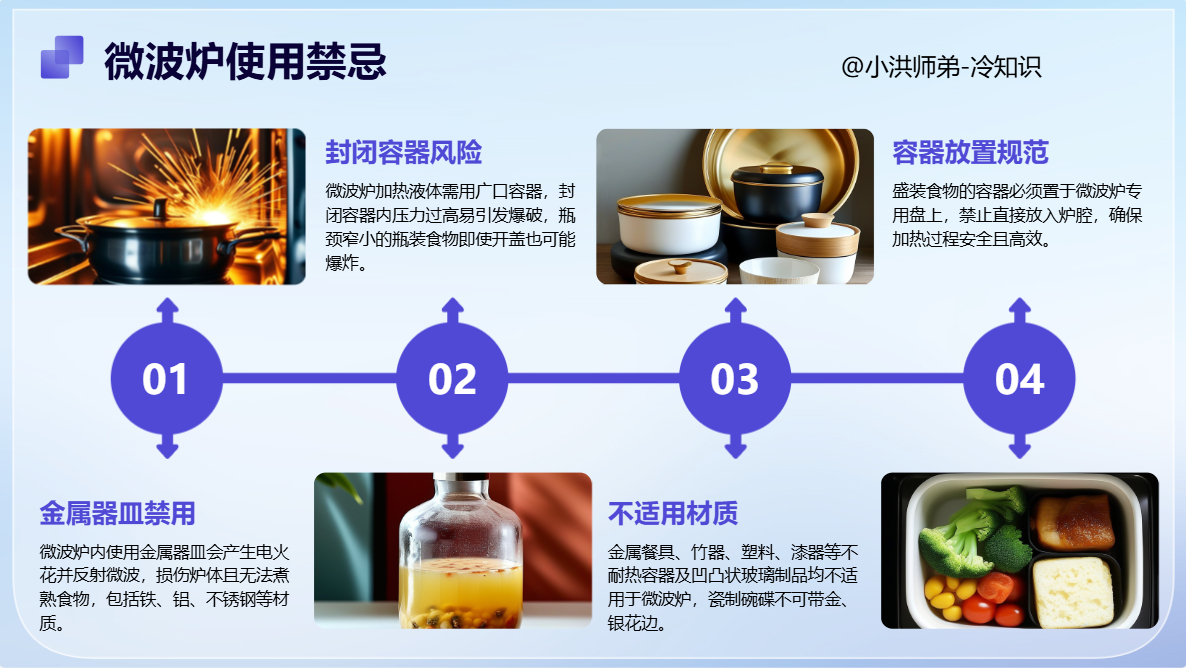 在微波炉内可以使用金属盛器很多家庭为了方便，用带有金属边的瓷器放入微波炉中热饭，