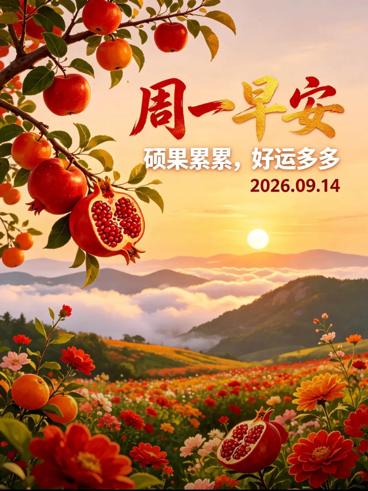 [福]2026./9月14日，周一愉快，秋光开新序，周启福常临[福]

🍁🌅
