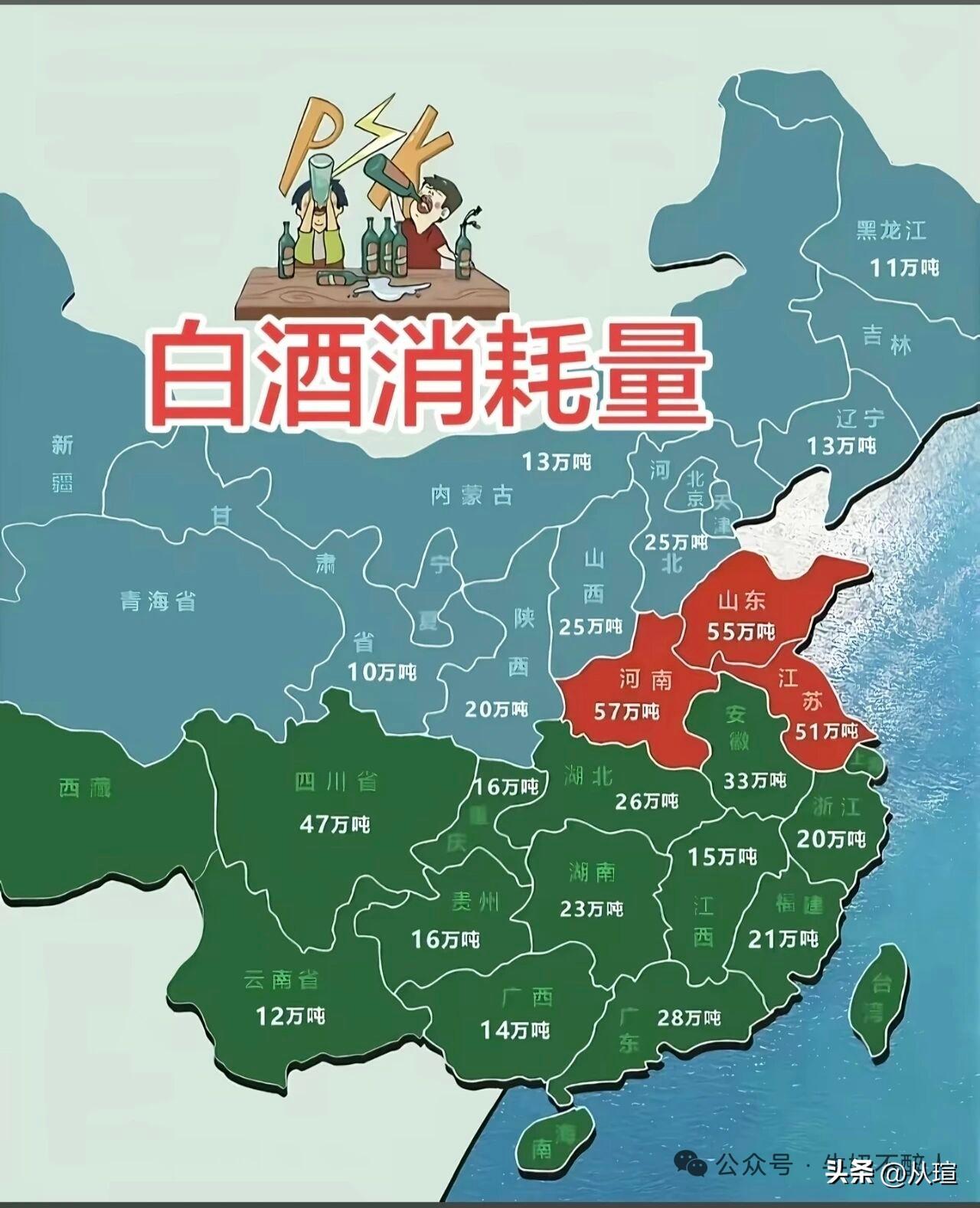 我国各省的白酒销量白酒 中国人都爱喝哪些白酒