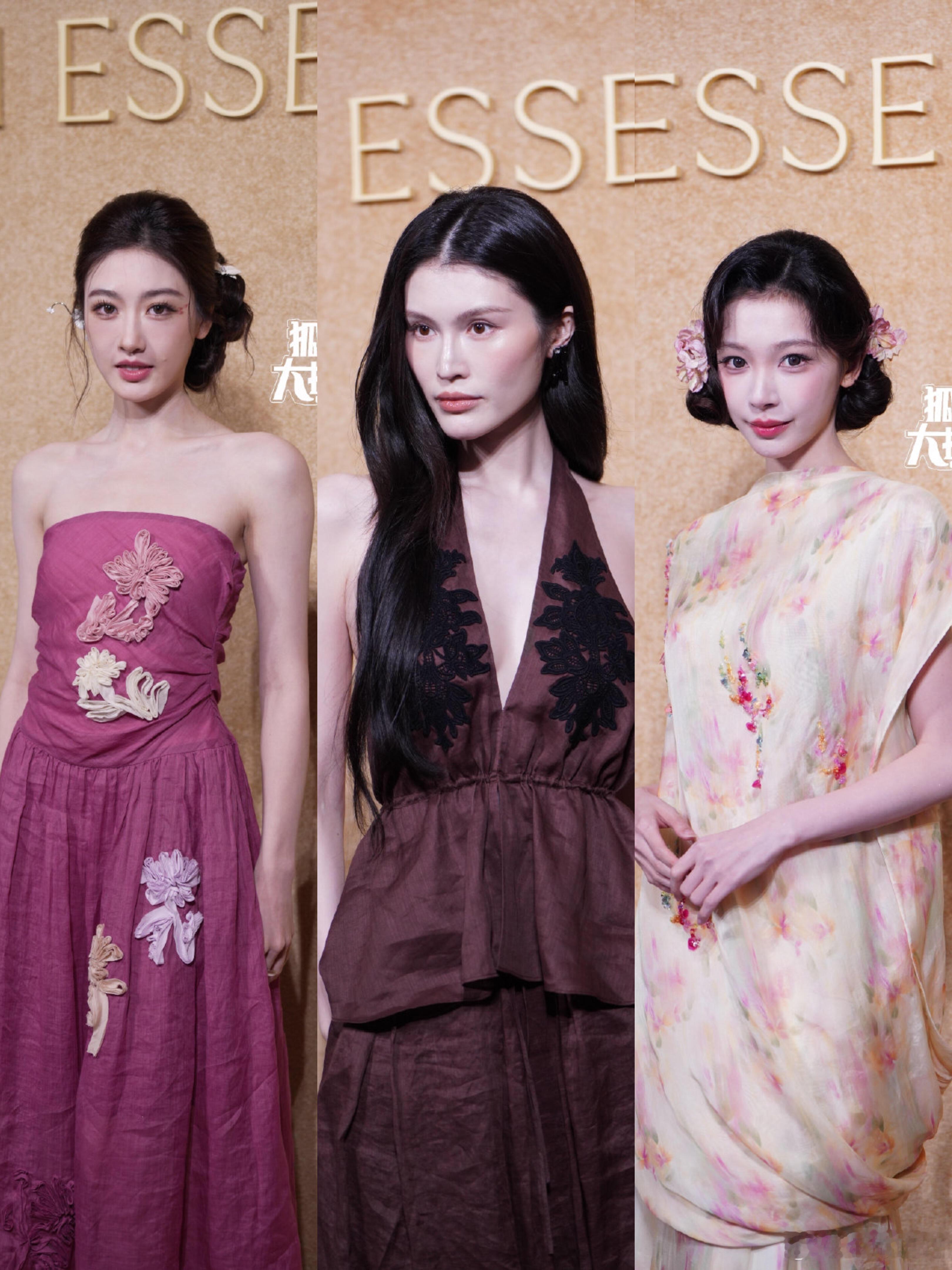 何穗 易梦玲 孙乐言同场看秀，三位不同气质的美女好养眼 