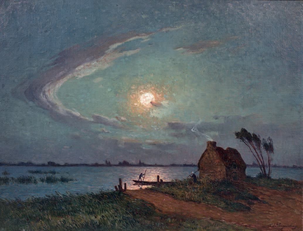 月光下，法国画家Ferdinand Loyen Du Puigaudeau 