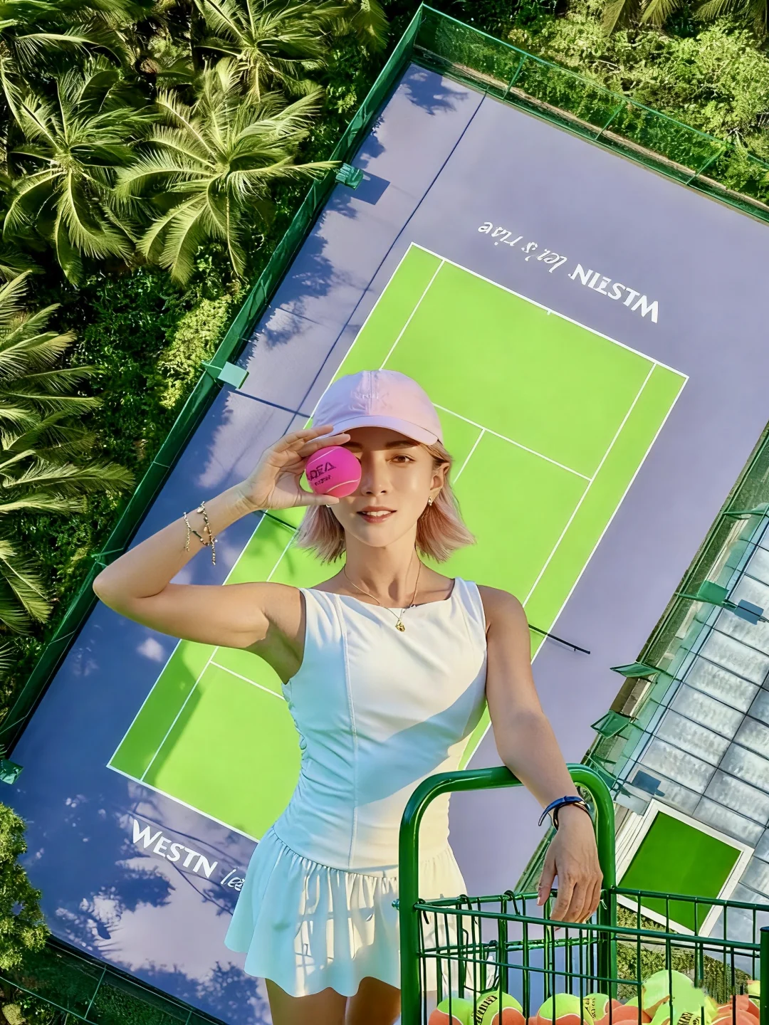 网球中国季🎾三亚挖到💜💚球场免费课不冲？