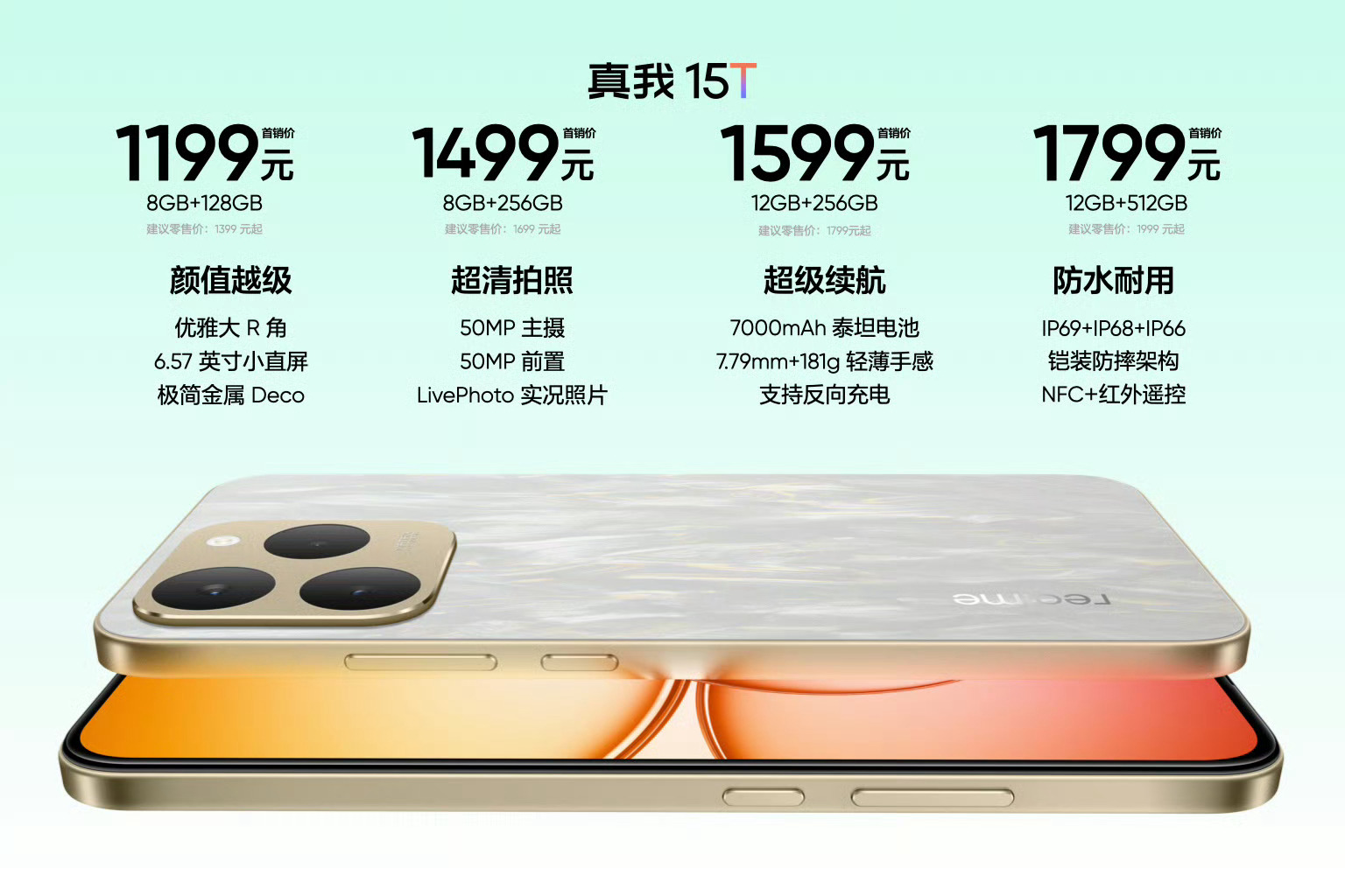 数码闲聊站[超话] 真我15系列手机发布，1199元起!真我15T   8+12