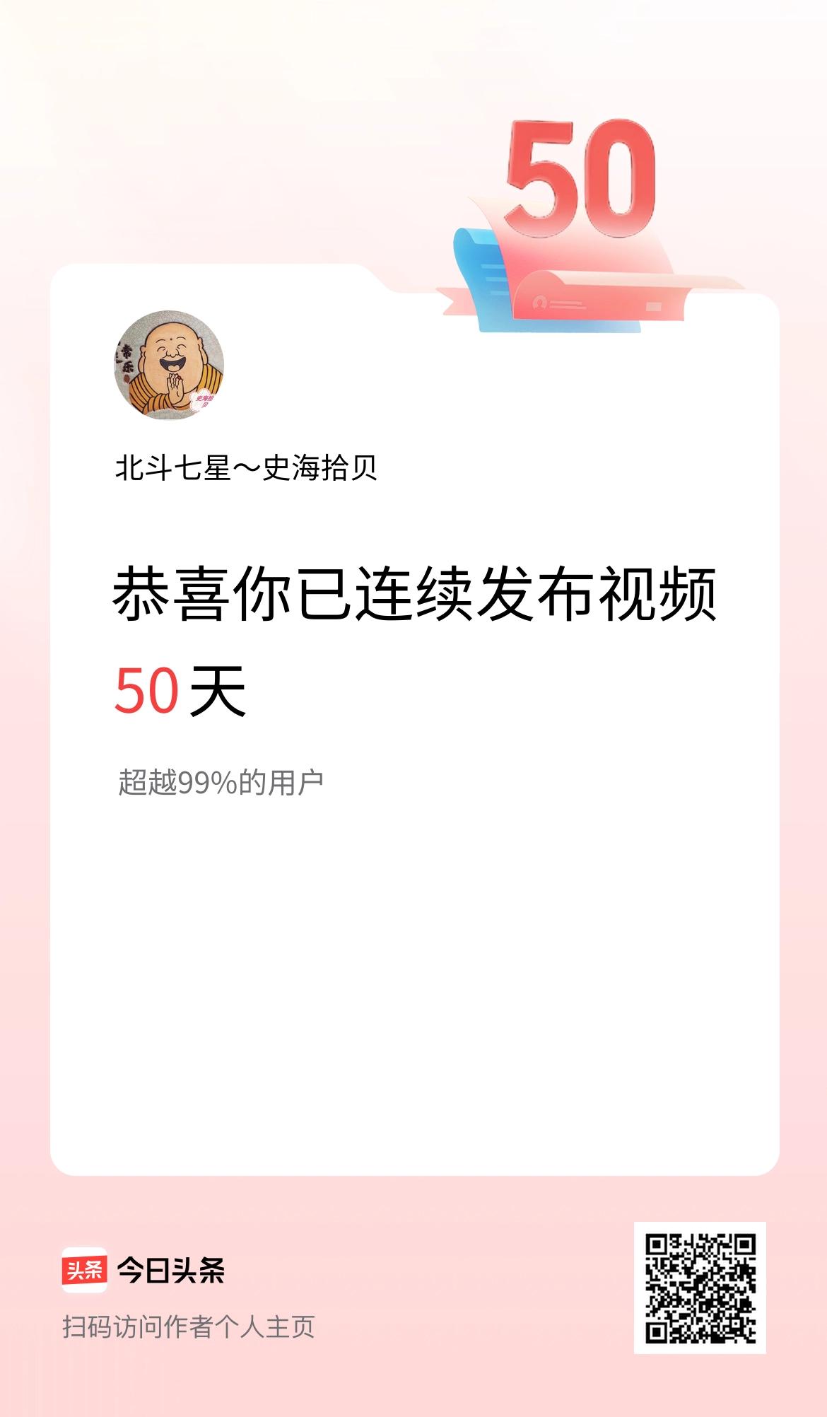 我在头条连续视频投稿50天
